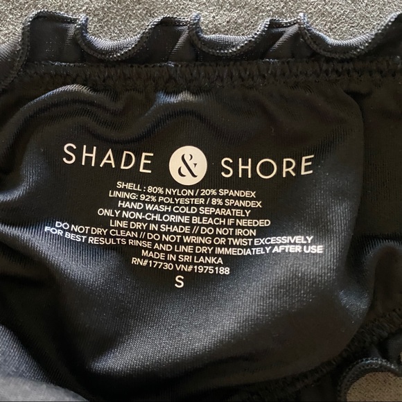 Shade & Shore Black Ruffle Cheeky Bikini Bottom Small - Picture 5 of 6